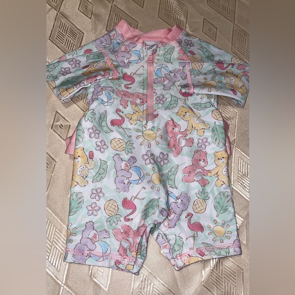 Care Bears Pink and Green Baby Romper